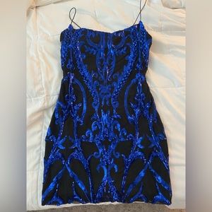 Windsor Royal Blue sequins detailed dress